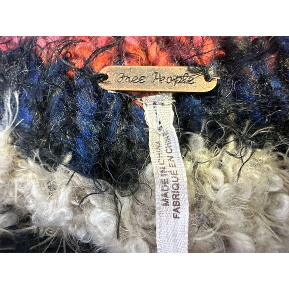 Free People Bohemian Open Front Knit Cardigan w/Patchwork Design Size S - Picture 9 of 11